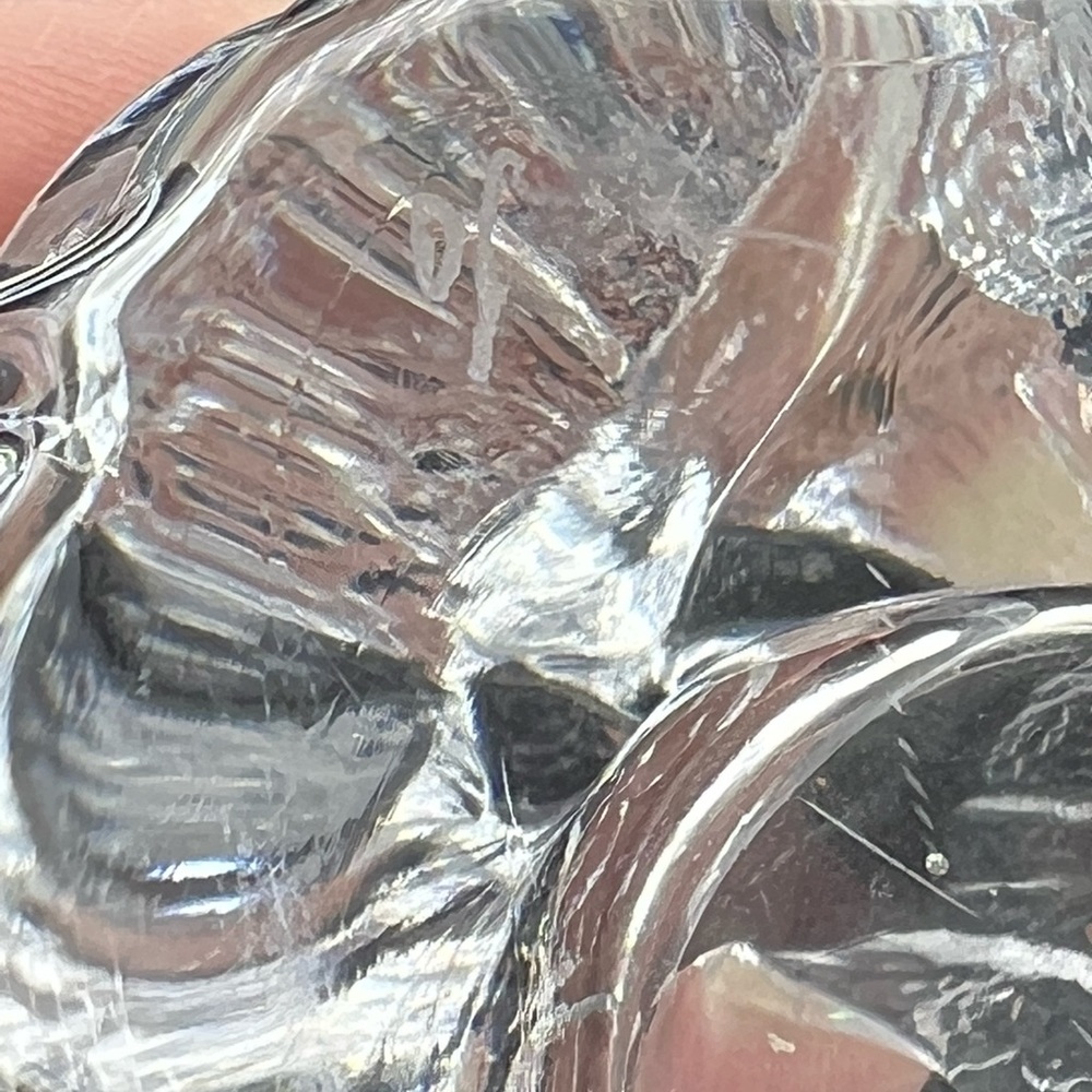 Orrefors Sweden Clear Glass Eden Leaf Votive Candle Holder Lars Hellsten ~Signed - Picture 4 of 8